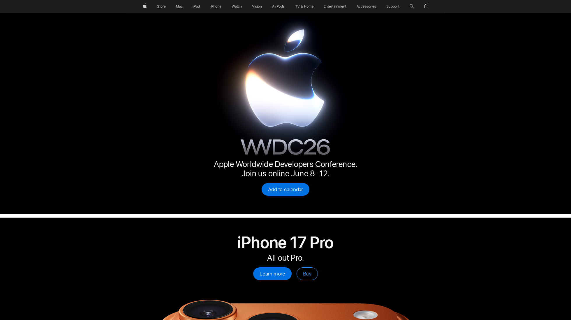 apple.com homepage screenshot
