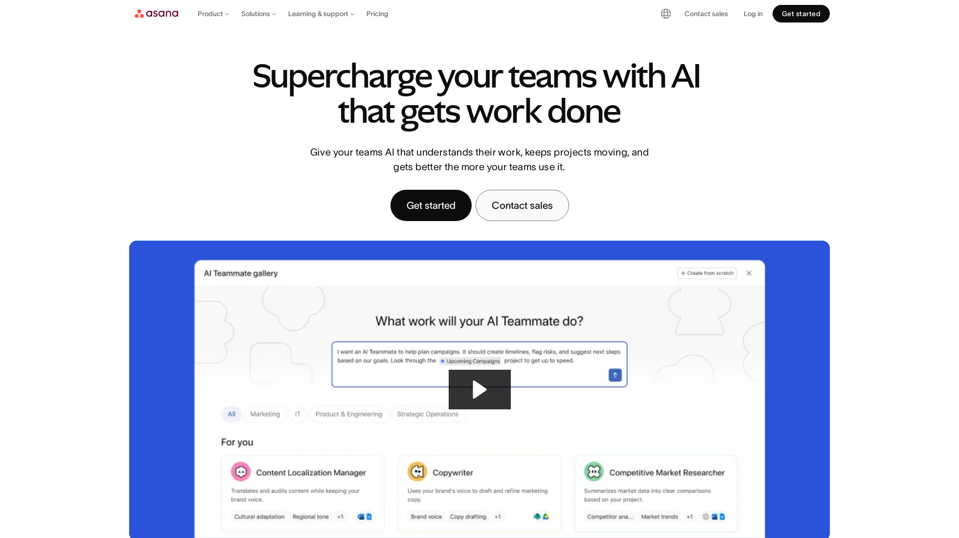asana.com homepage screenshot