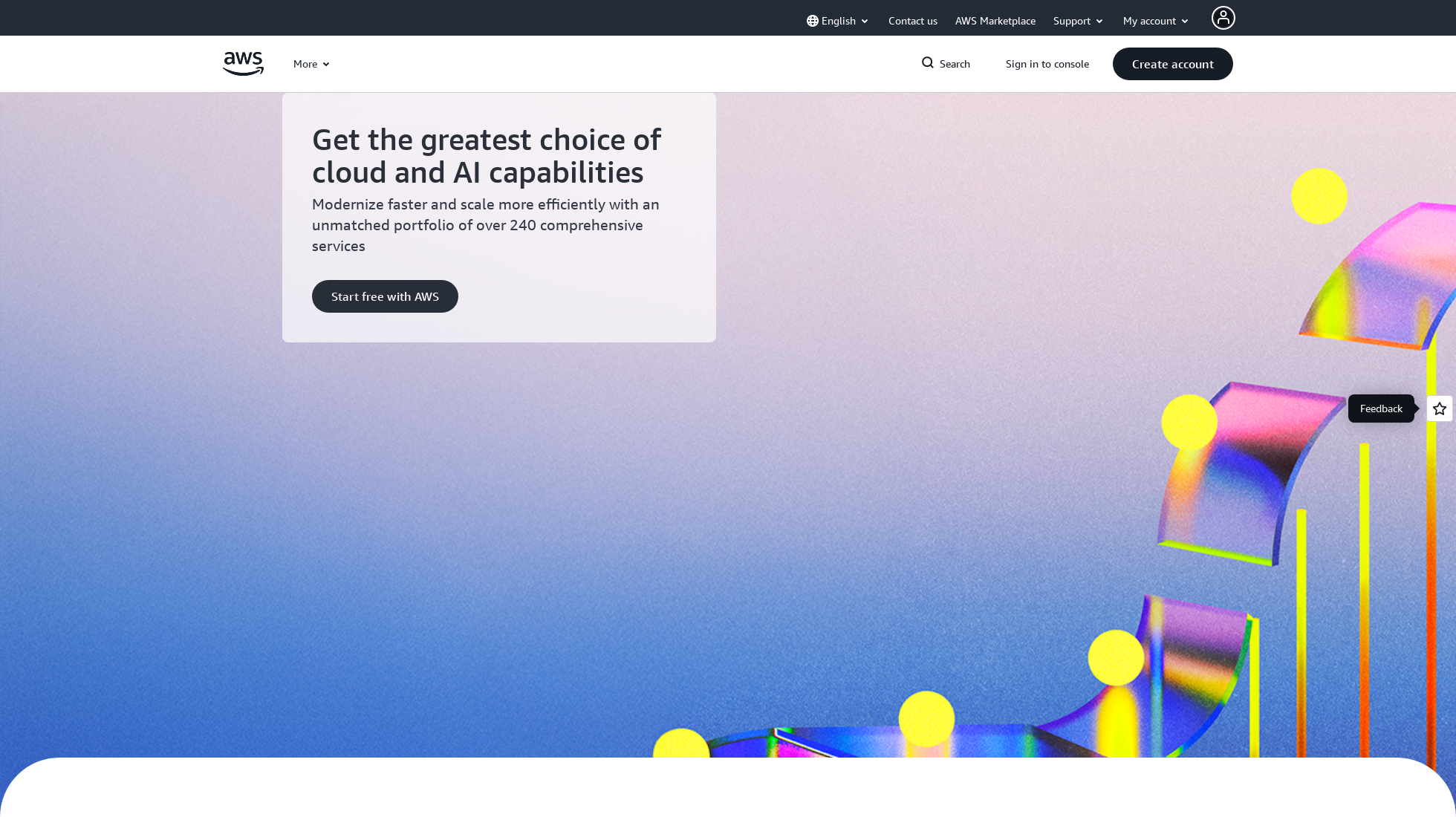aws.com homepage screenshot