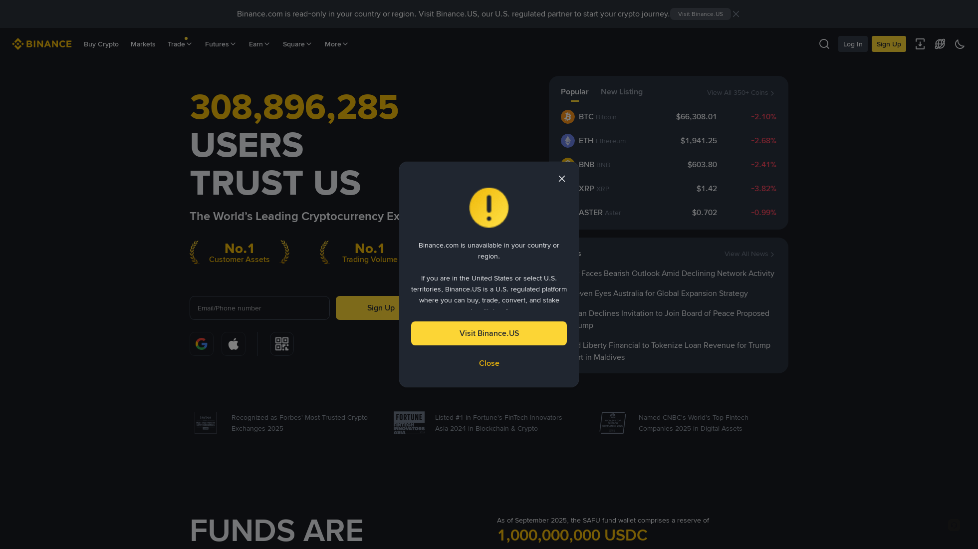 binance.com homepage screenshot