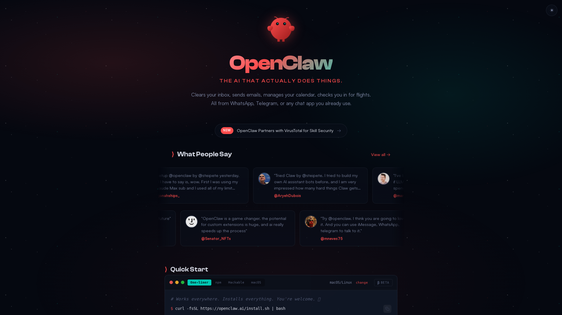 clawdbot.com homepage screenshot