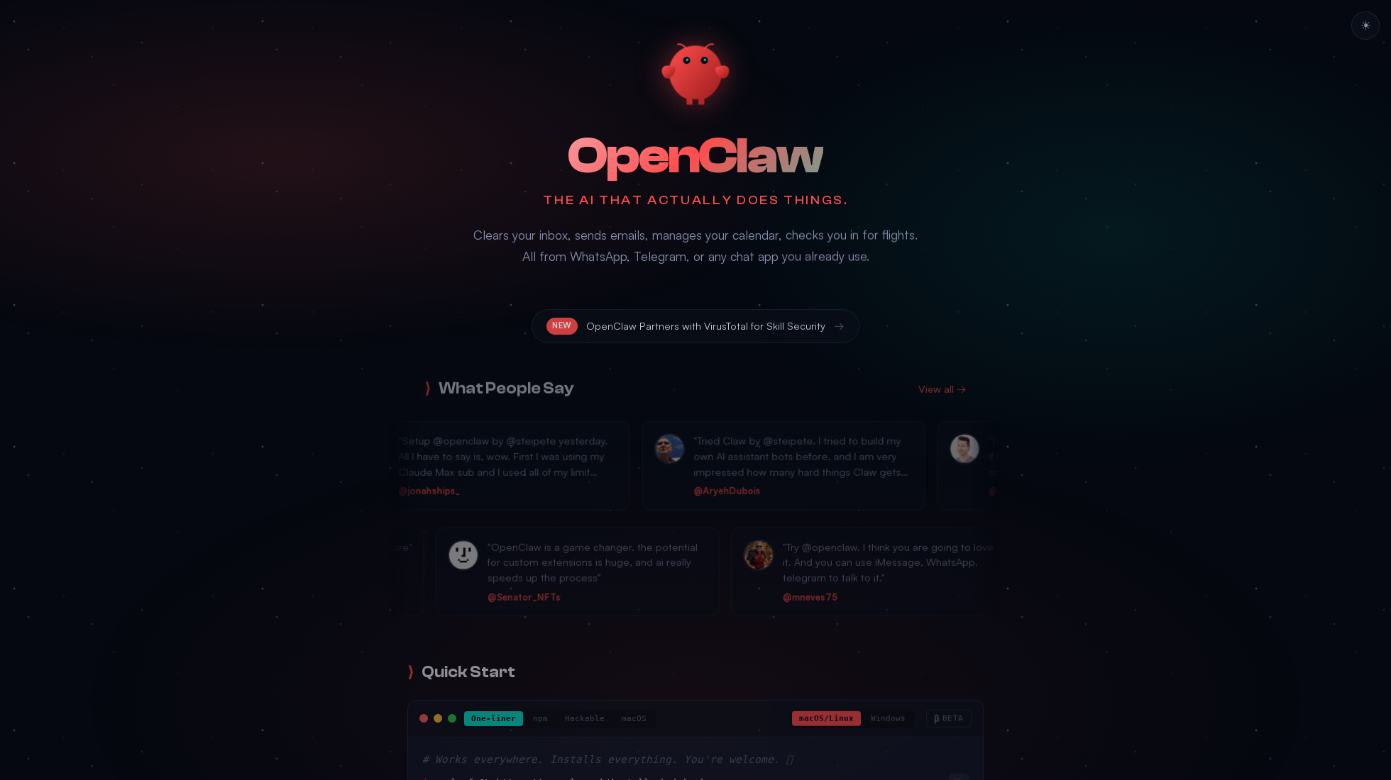 clawdbot.com homepage screenshot