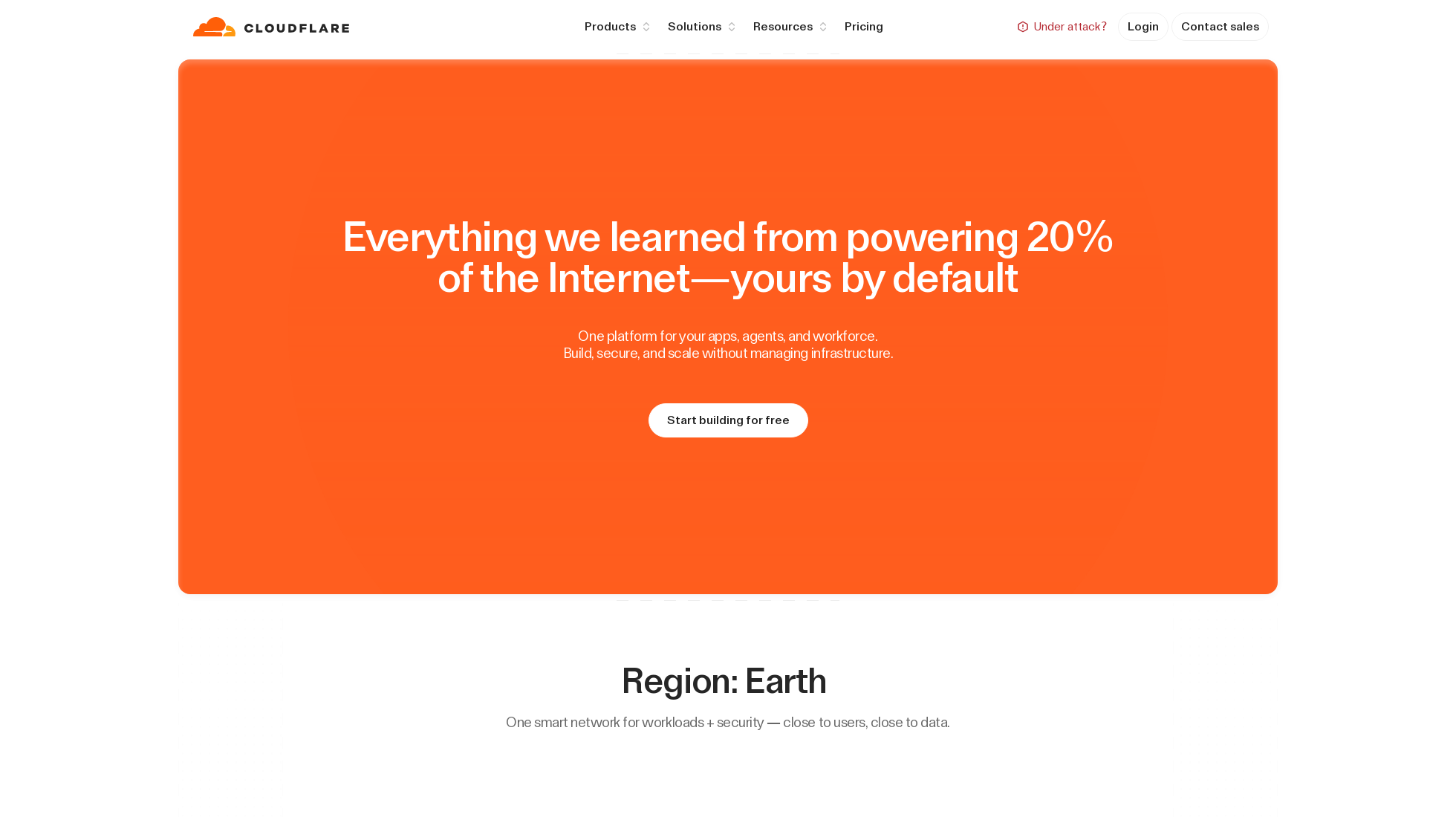 cloudflare.com homepage screenshot