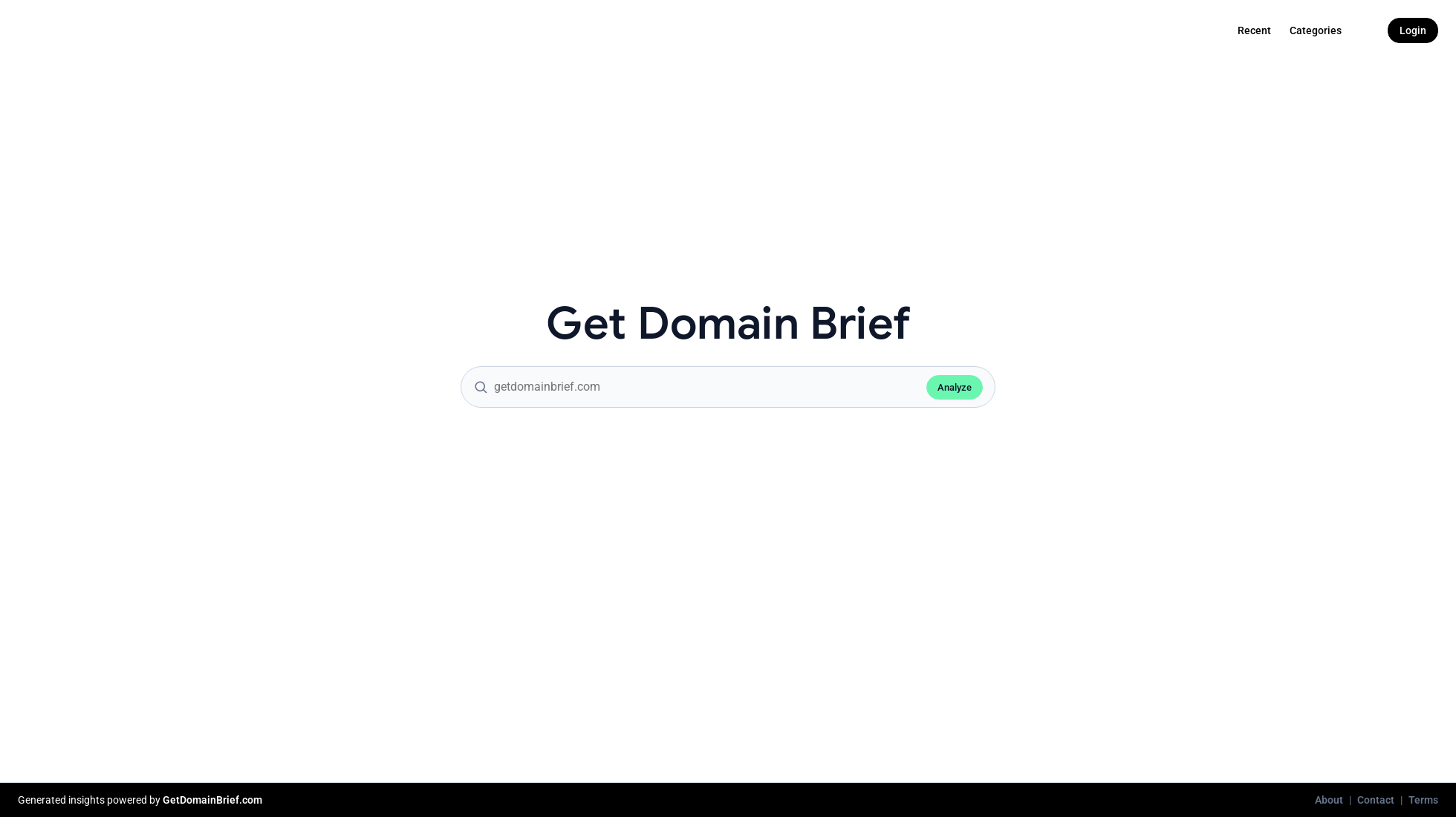 getdomainbrief.com homepage screenshot
