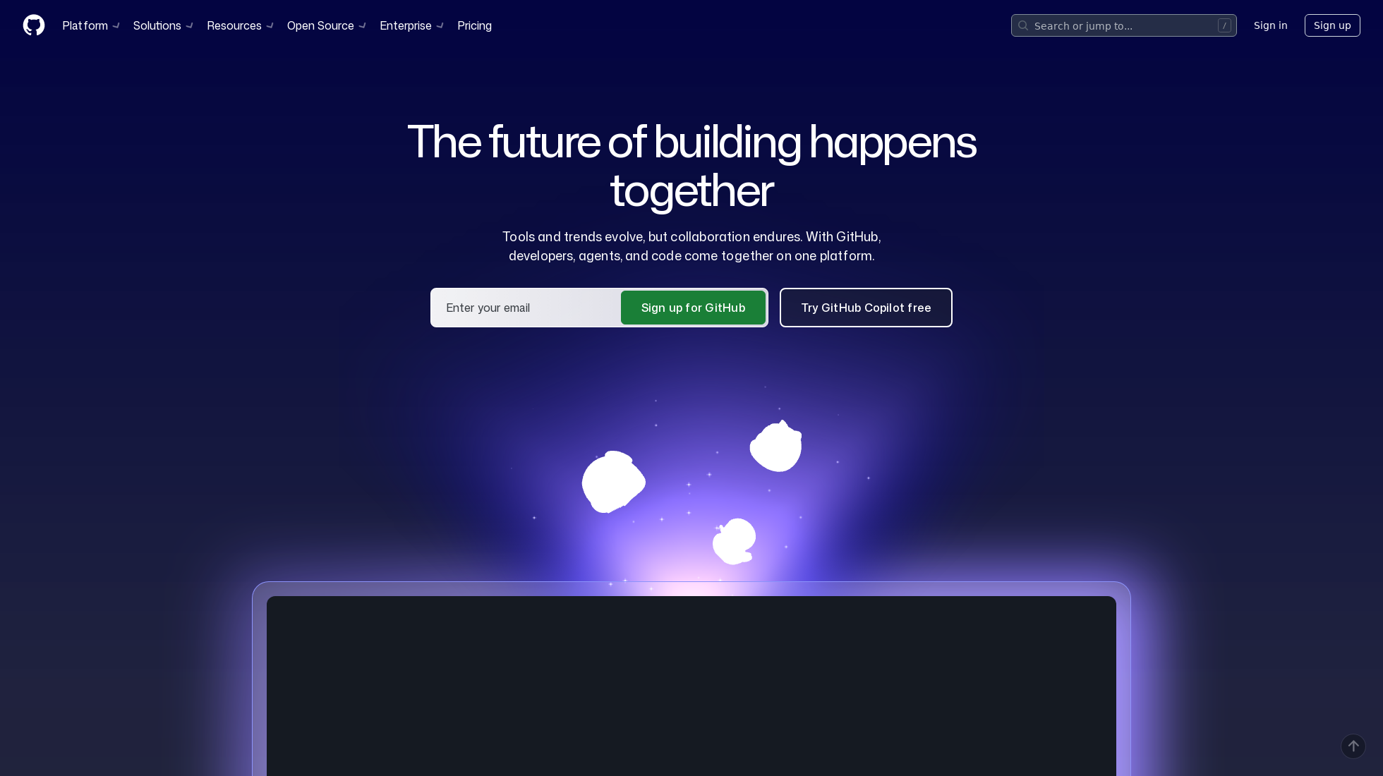 github.com homepage screenshot