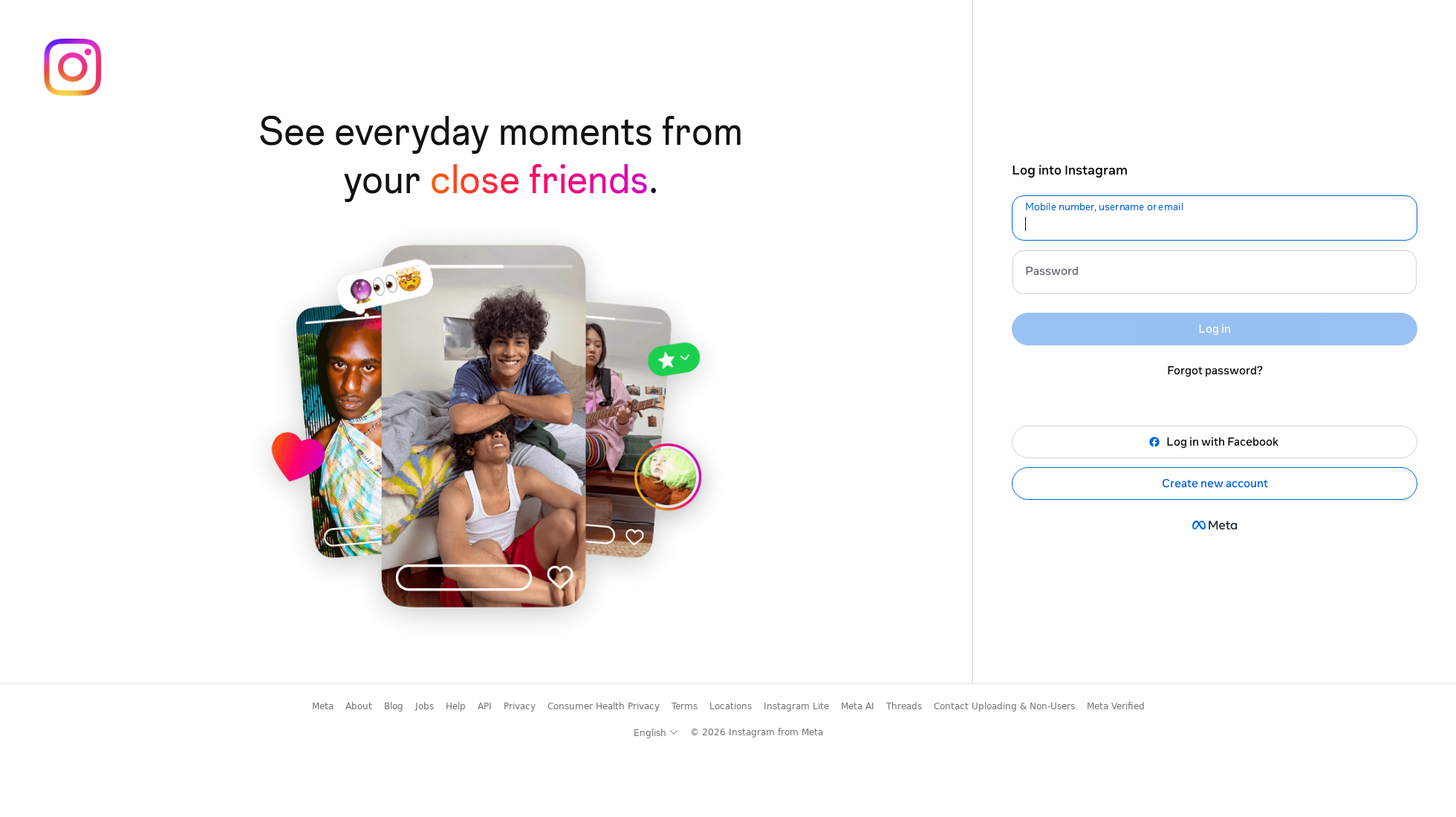 instagram.com homepage screenshot