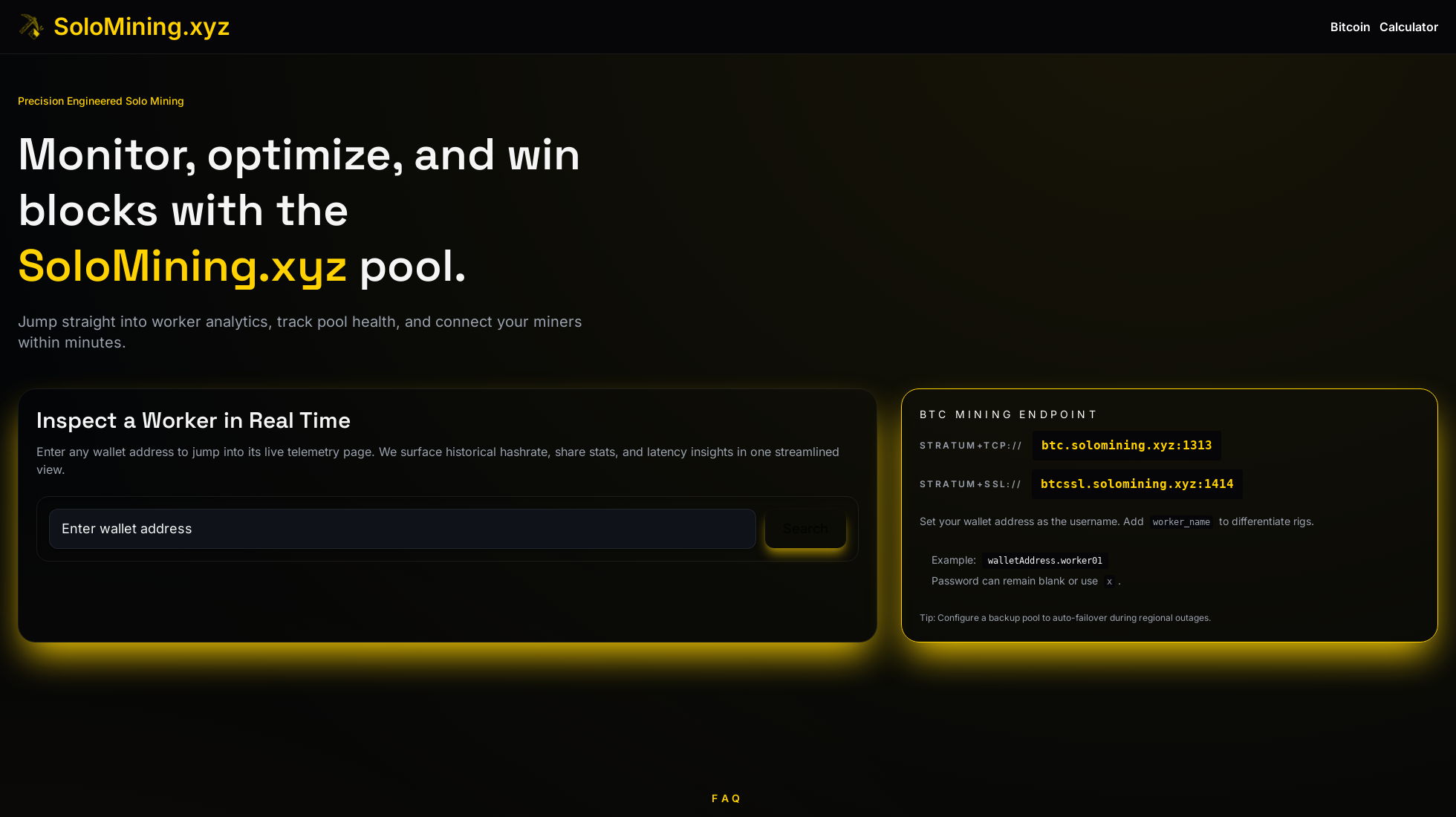 solomining.xyz homepage screenshot