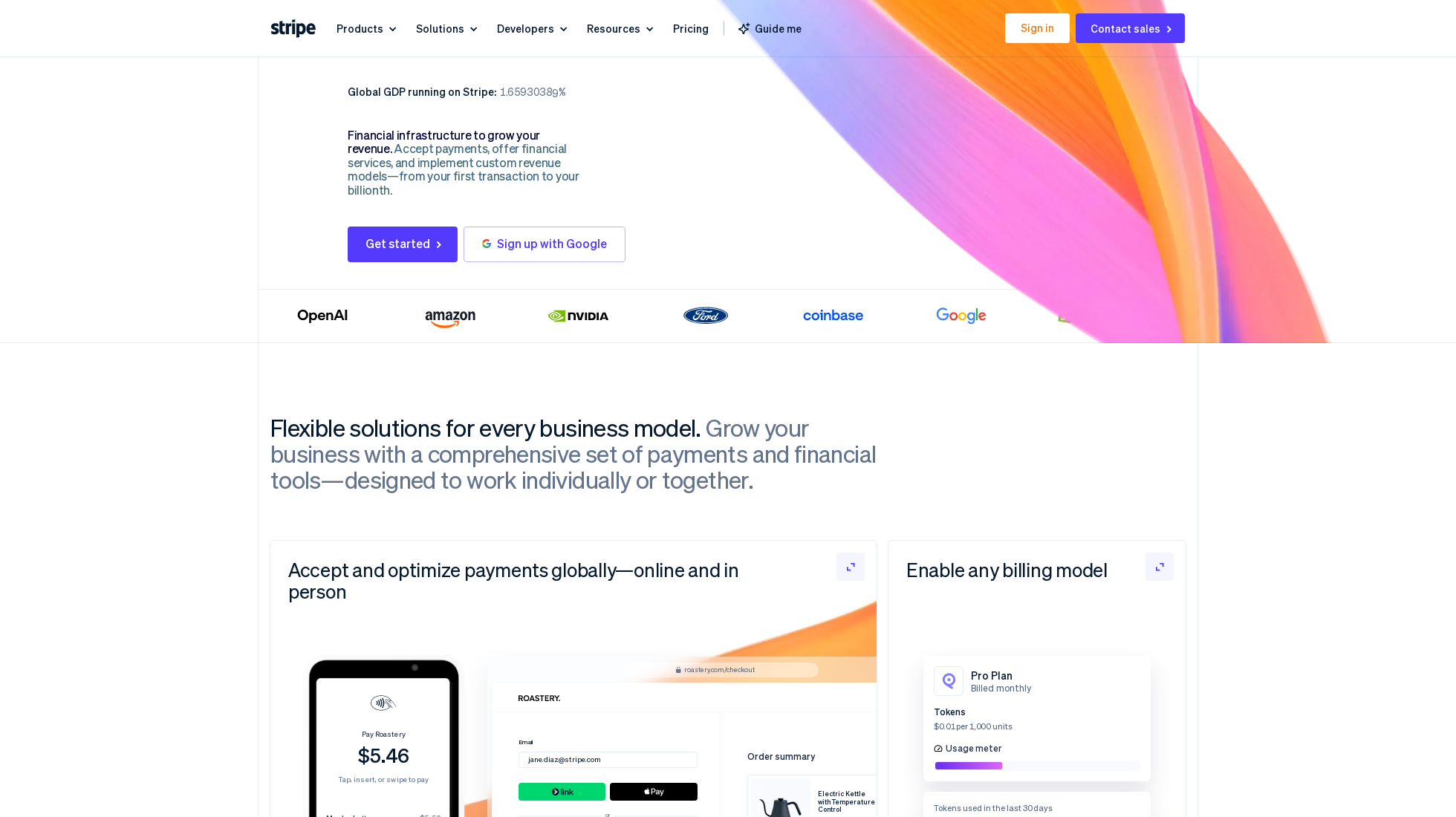stripe.com homepage screenshot