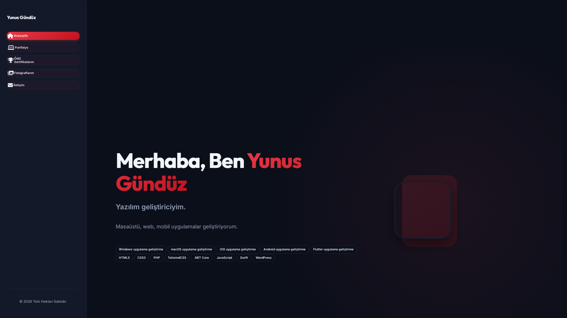 yunusgunduz.com homepage screenshot