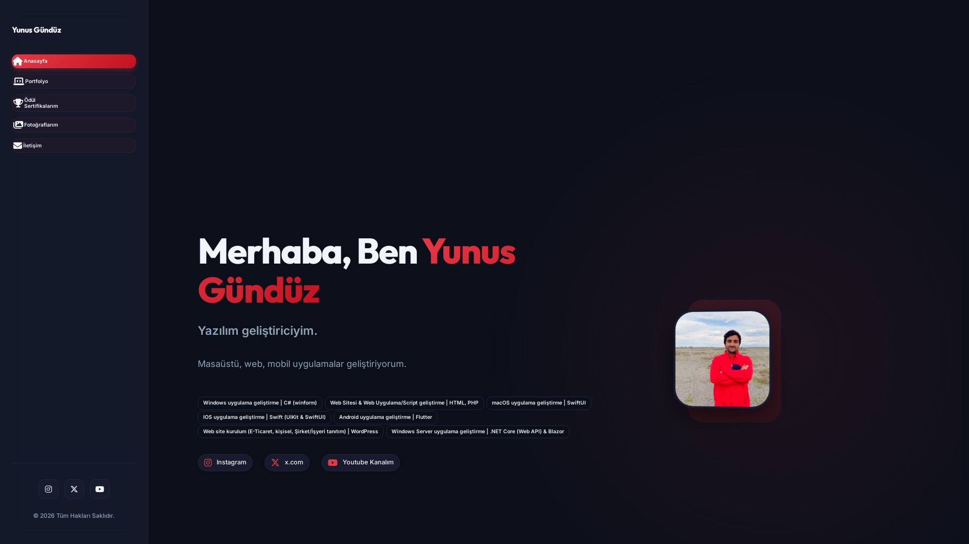 yunusgunduz.com homepage screenshot